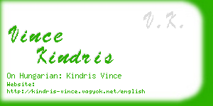 vince kindris business card